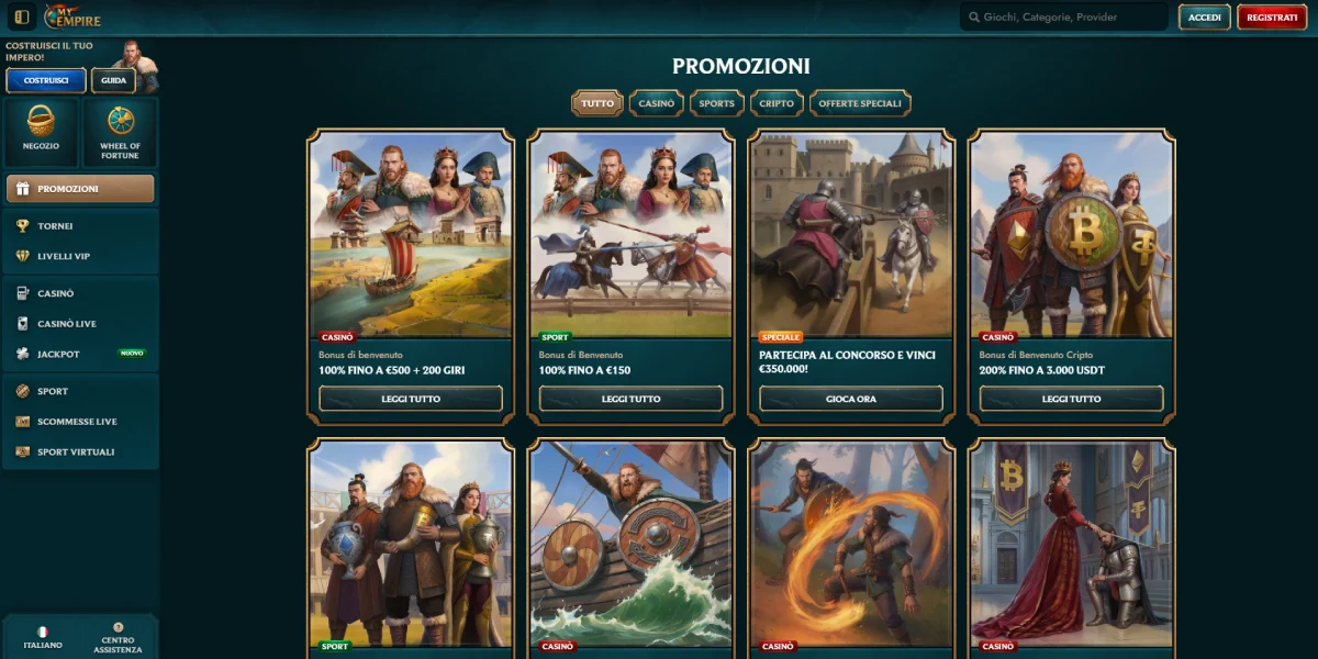 Bonus e promozioni MyEmpire Casino