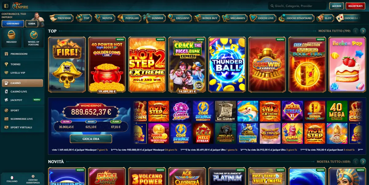 I giochi di MyEmpire Casino
